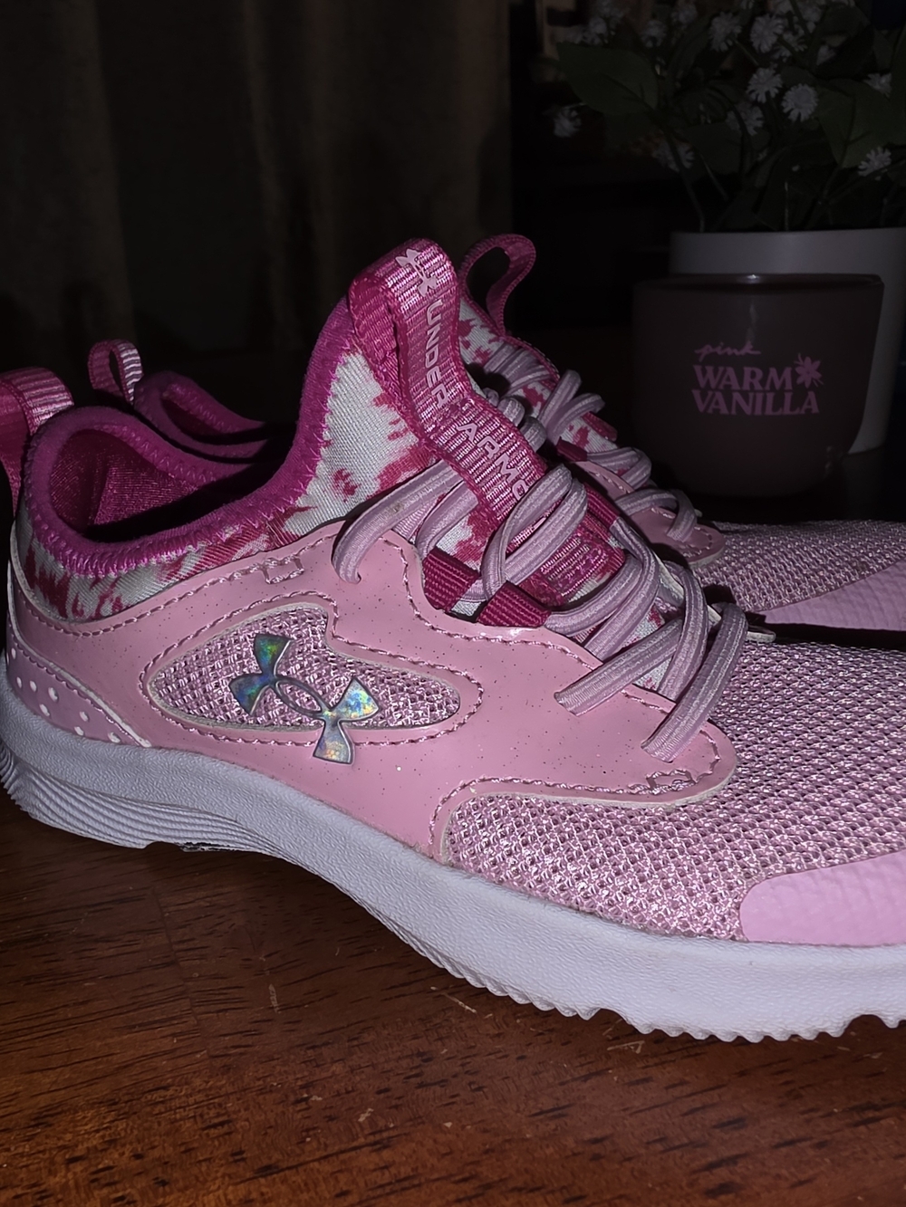 Under Armour Pink Girls' Lightweight Athletic Sneakers